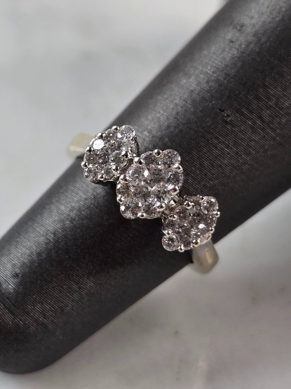 Womens Vintage Estate 14k White Gold Diamond Ring 2.6g E5160